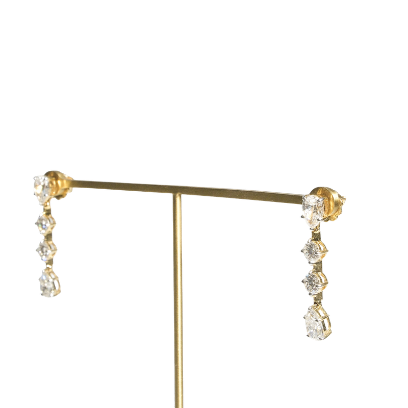 Pear & Round Drop Earrings