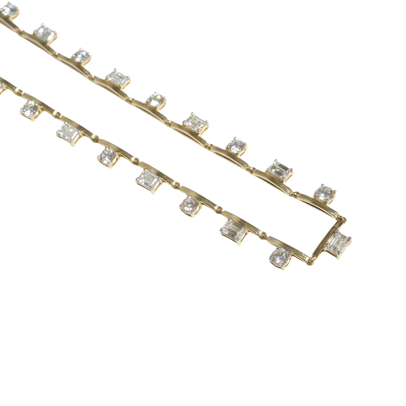 Emerald & Round Duo Diamond Chain